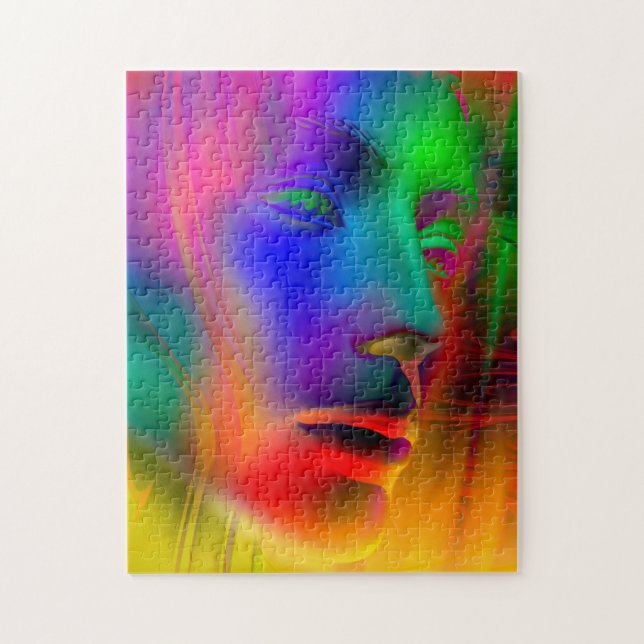 Quebra-cabeça Cara psicadélico da mulher (Vertical)