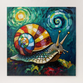 Quebra-cabeça Caracol Caprichoso com Impasto Vibrante e Colorido