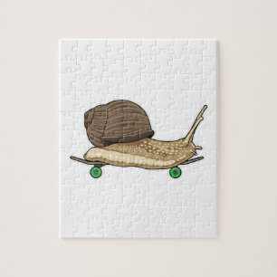 Quebra-cabeça Caracol como Patinador com skate