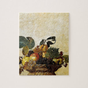 Quebra-cabeça Caravaggio - cesta da fruta - trabalhos de arte