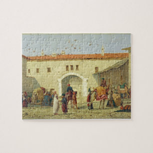 Quebra-cabeça Caravançará em Mylasa, Turquia, 1845 (óleo no