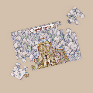 Quebra-cabeça Cardiff Castle Mosaic Image, Wales, UK Quebra-cabe