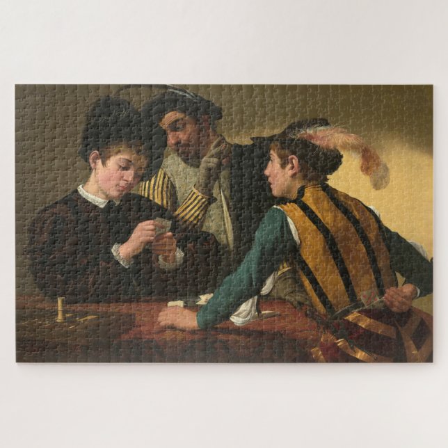 Quebra-cabeça Cardsharps (1594) por Caravaggio (Horizontal)