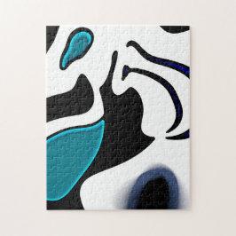 Quebra-cabeça Carga de Profundidade: Abstrato Preto, Branco e Az