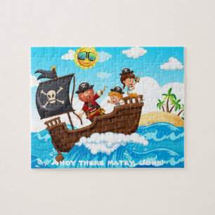 Quebra-cabeça Caribe piratas, navio pirata, ilha do tesouro,