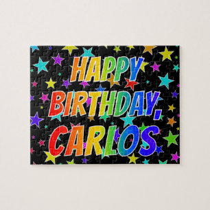 Quebra-cabeça "CARLOS" First Name, Fun "HAPPY BIRTHDAY"