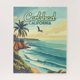 Quebra-cabeça Carlsbad California San Diego Beach Vintage