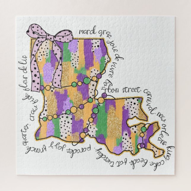 Quebra-cabeça Carnaval da Rua Bourbon, Mardi Luisiana (Vertical)