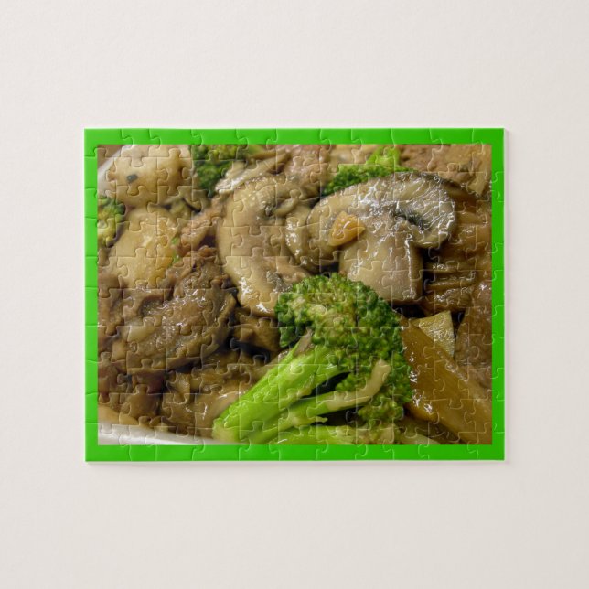 Quebra-cabeça Carne de bovino, brócolis e bagaço de cogumelos (Horizontal)