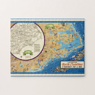 Quebra-cabeça Carolina do Norte Oriental 11x14 