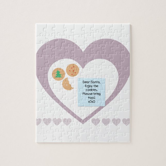 Quebra-cabeça Caros Papais noeis Cookies Trazem Brinquedos Coraç (Vertical)