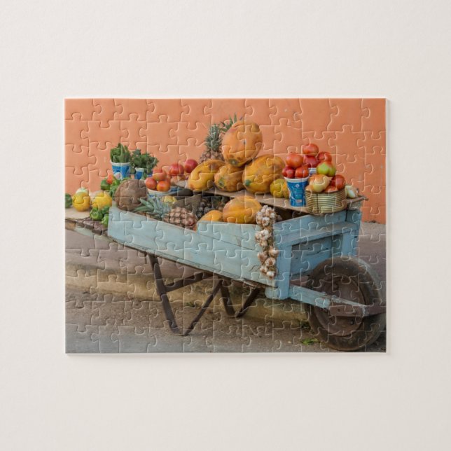 Quebra-cabeça Carrinho de frutas e legumes, Cuba (Horizontal)