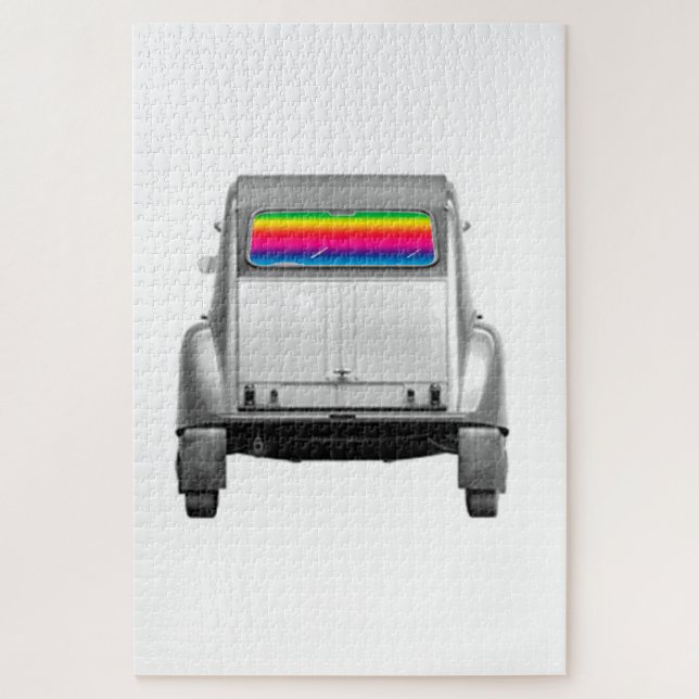 Quebra-cabeça Carro + arco-íris (Vertical)