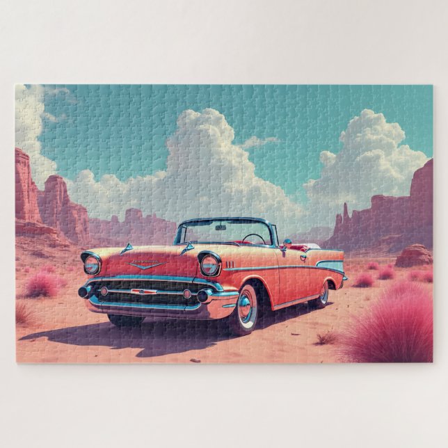 Quebra-cabeça Carro Clássico No Deserto (Horizontal)