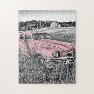 Quebra-cabeça Carro Clássico Rosa
