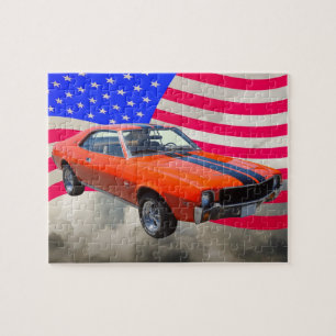 Quebra-cabeça Carro de AMC Javlin com bandeira americana