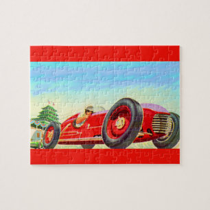 Quebra-cabeça carro de competência 1950 vermelho