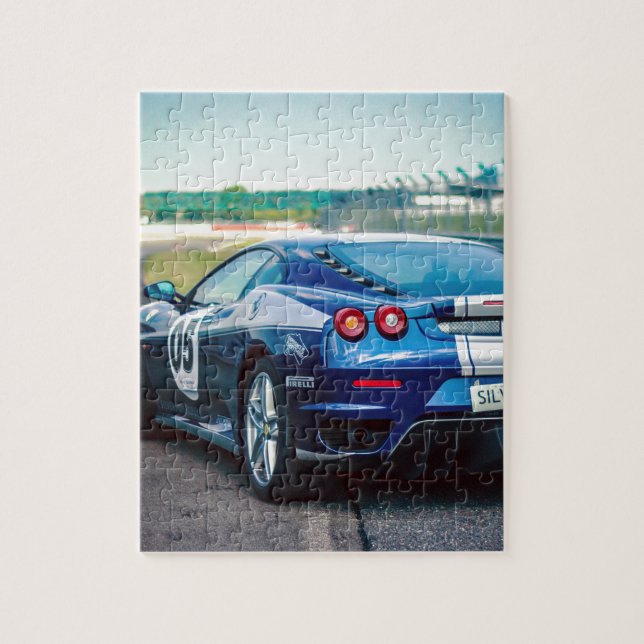Quebra-cabeça Carro de Corrida Azul (Vertical)