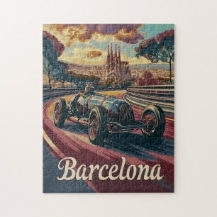 Quebra-cabeça Carro de corridas de vintage de Barcelona
