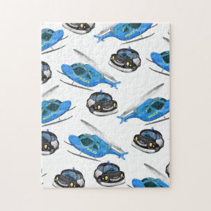 Quebra-cabeça Carro de Polícia e helicóptero