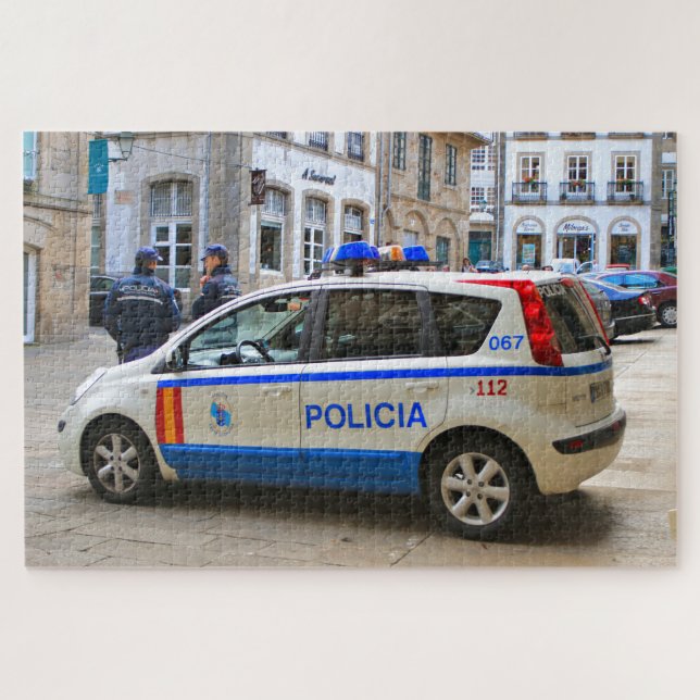 Quebra-cabeça Carro de polícia, Santiago de Compostela, Espanha (Horizontal)