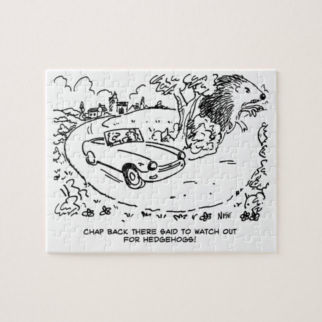 Quebra-cabeça Carro desportivo em campo com porco (Horizontal)