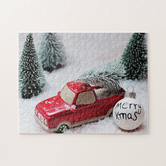 Quebra-cabeça Carro Feliz de Natal (Horizontal)