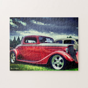 Quebra-cabeça Carro Hotrod Clássico do Burgundy