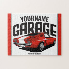 Quebra-cabeça Carro Muscular Personalizado, 1967, Garagem Vermel