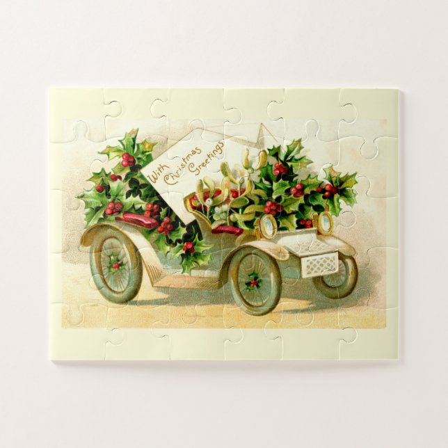 Quebra-cabeça carro natal vintage (Horizontal)