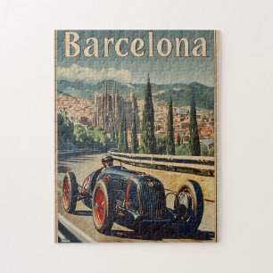 Quebra-cabeça Carro Vintage Racing em Barcelona
