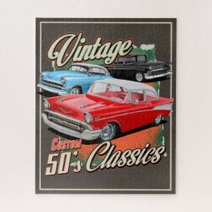 Quebra-cabeça Carros clássicos personalizados da década de 1950,