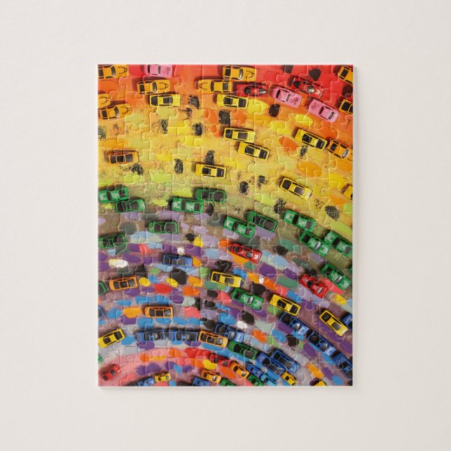 Quebra-cabeça Carros do brinquedo do arco-íris (Vertical)
