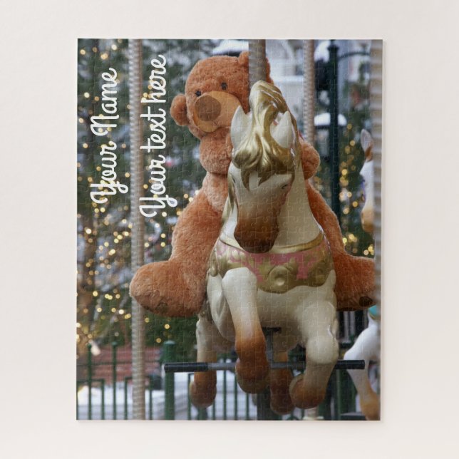 Quebra-cabeça Carrossel com Urso de Teddy (Vertical)