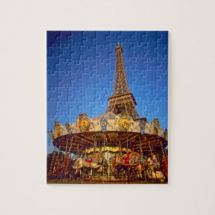 Quebra-cabeça Carrossel, Torre Eiffel, Paris, França