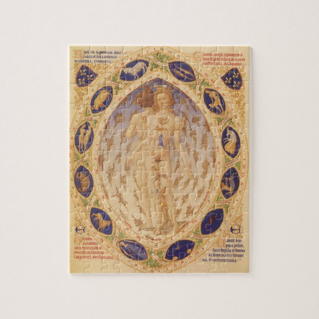 Quebra-cabeça Carta Antiga do Zodíaco Celestial, Astrologia Vint (Vertical)