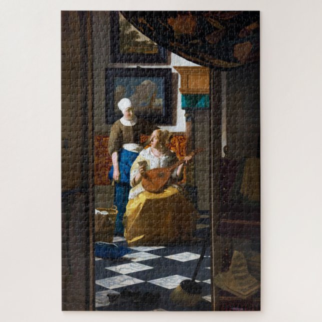Quebra-cabeça Carta de Amor, Johannes Vermeer (Vertical)