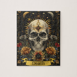 Quebra-cabeça Carta de Morte do Tarot Gótico Bruxaria Caveira & 