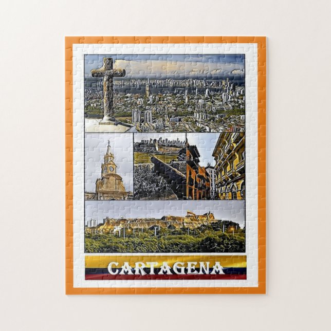 Quebra-cabeça Cartagena - Mosaico - Colômbia (Vertical)