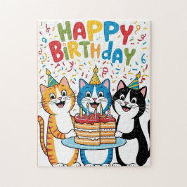 Quebra-cabeça Cartão de aniversário Puzzle Cuts