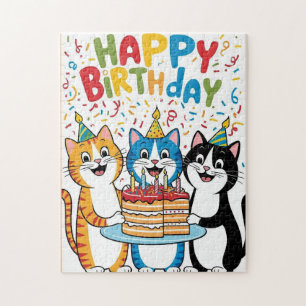 Quebra-cabeça Cartão de aniversário Puzzle Cuts