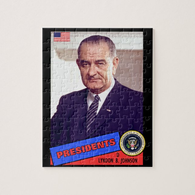 Quebra-cabeça Cartão de beisebol de Lyndon B. Johnson (Vertical)