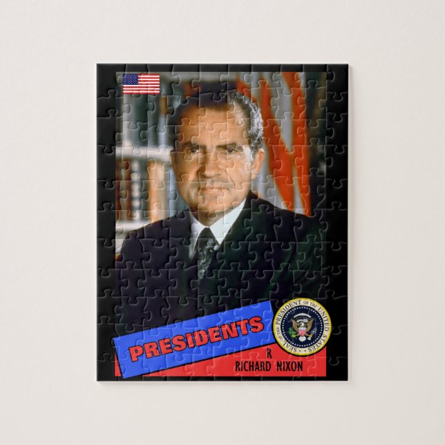 Quebra-cabeça Cartão de beisebol de Richard Nixon (Vertical)