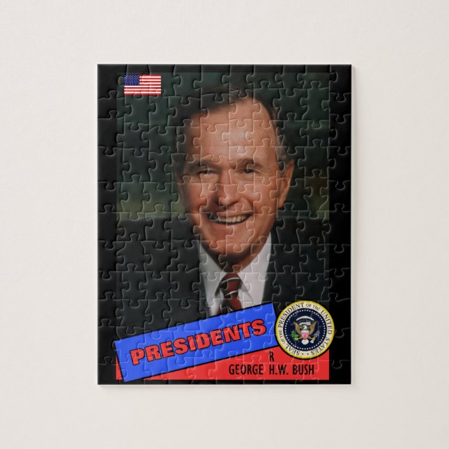 Quebra-cabeça Cartão de beisebol George H.W. Bush (Vertical)