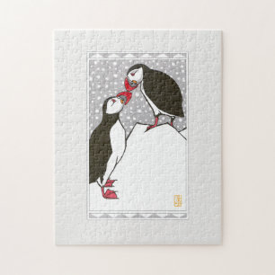 Quebra-cabeça Cartão de Boas-vindas dos Papagaios-do-mar 11"x14"
