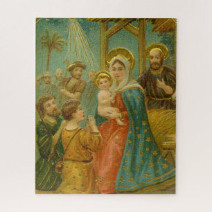 Quebra-cabeça Cartão de Natal Vintage da Era Eduardiana represen