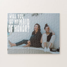 Quebra-cabeça Cartão de Proposta de Foto Honra Maid com Sobrepos