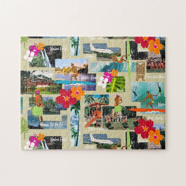 Quebra-cabeça Cartão-postal Aloha Paradise Havaiano (Horizontal)
