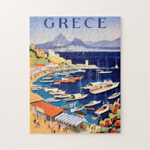Quebra-cabeça Cartão postal da Grécia de Viagem de Atenas Vintag