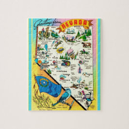 Quebra-cabeça Cartão Postal de Nevada 8x10 Mapa Jogo de Puzzle